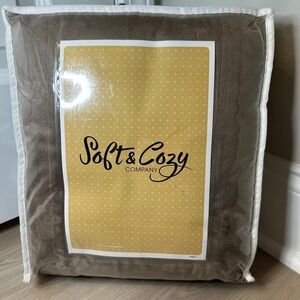 Soft Cozy Company Heated Plush Hooded Angel Wrap Sherpa Taupe